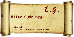 Blitz Gyöngyi névjegykártya