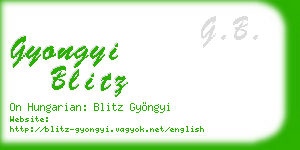 gyongyi blitz business card
